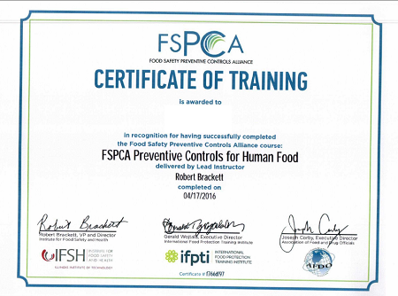 食品安全预防控制联盟（FSPCA）培训